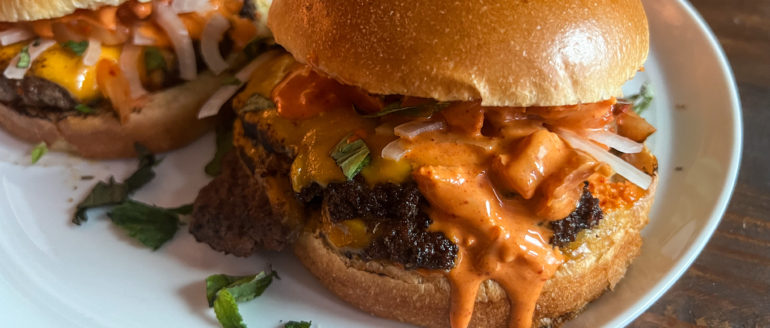 Smash Burgers with Kimchi Mayo Recipe