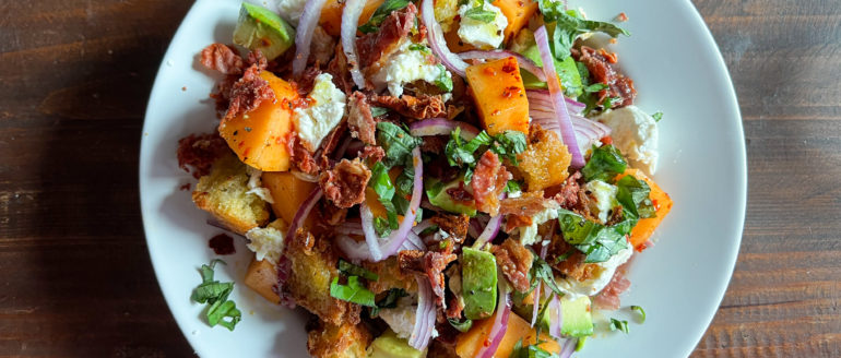 Spiced Melon Panzanella Salad Recipe