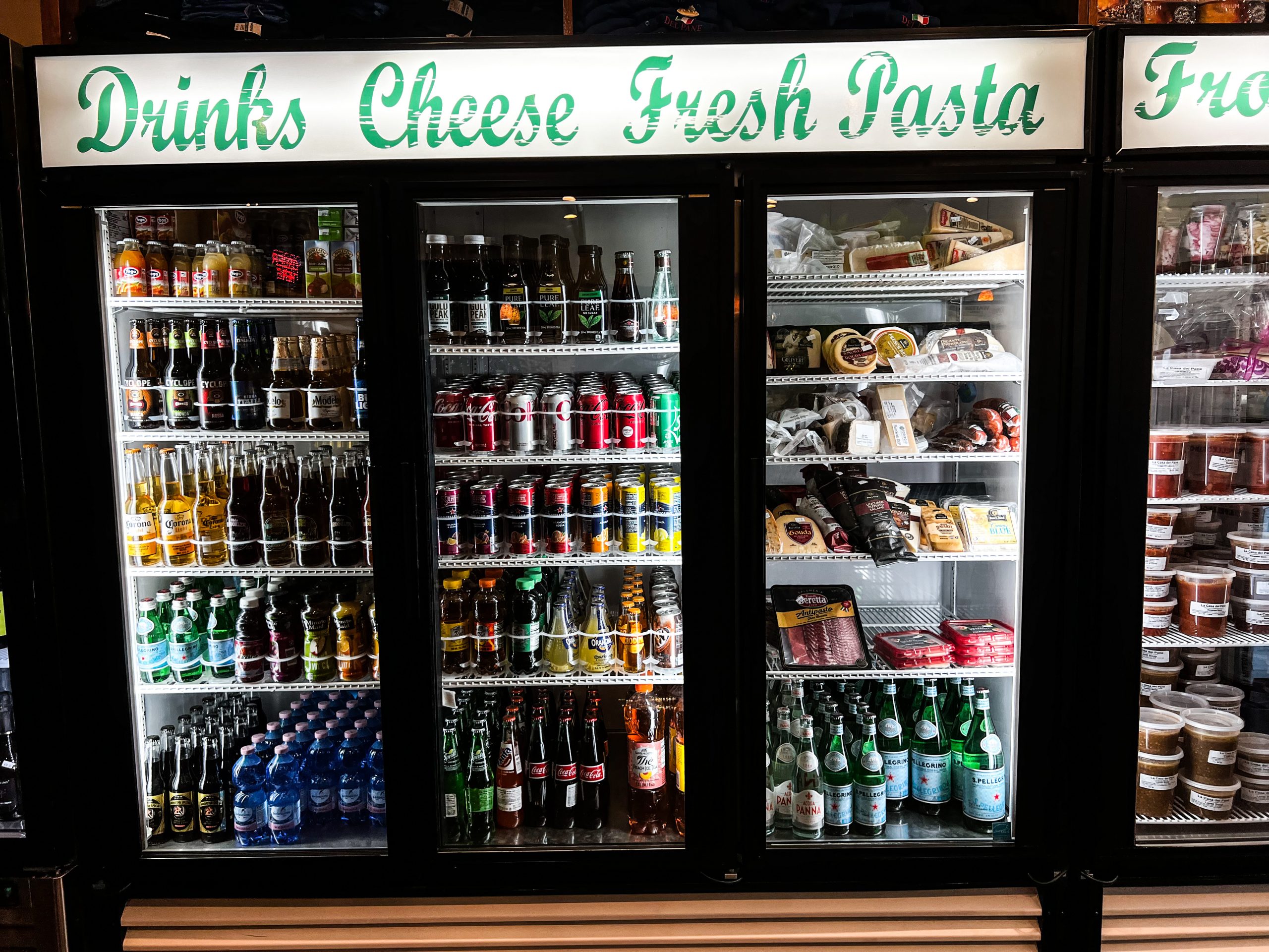 Additional to-go items like drinks and cheese