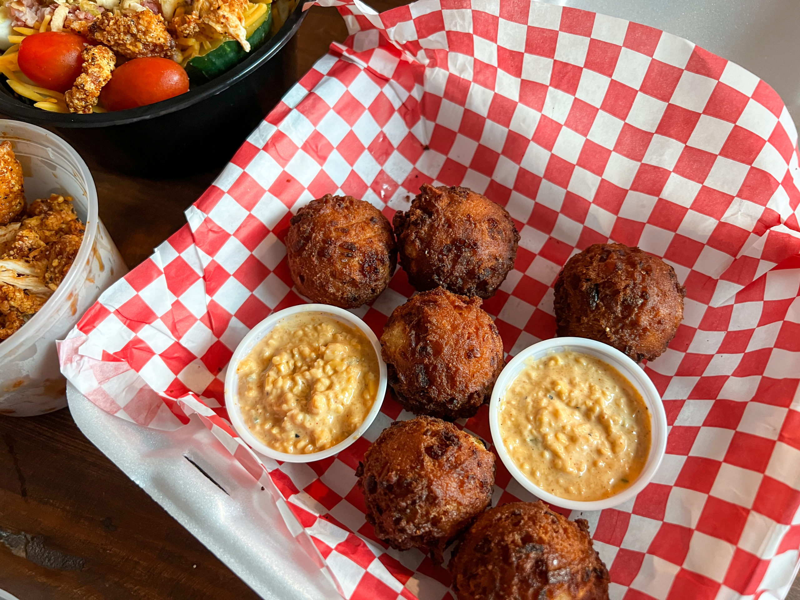 Hush Puppies served with Pimento Cheese