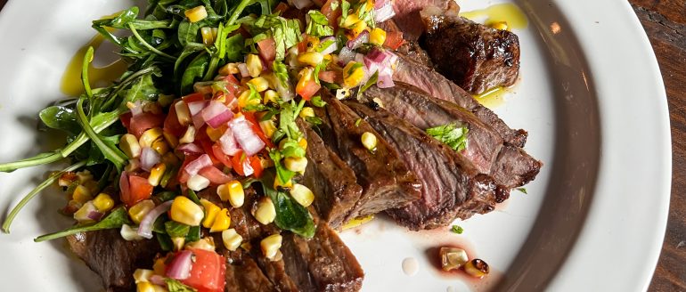 Grilled Steak with Tomato & Charred Corn Salsa Recipe