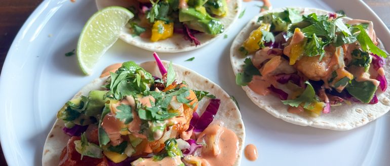 Beer-Battered Fish Tacos with Mango-Avocado Salsa Recipe