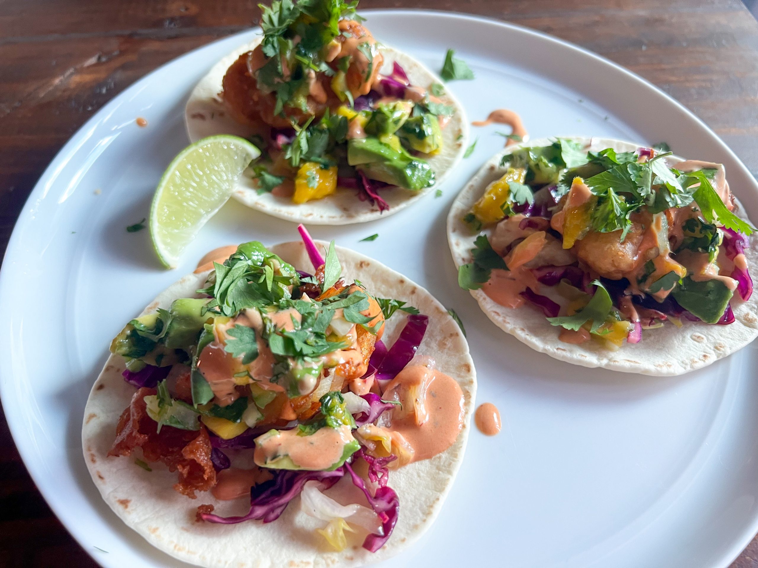 Beer-Battered Fish Tacos with Mango-Avocado Salsa