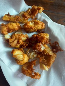 Fried cod pieces