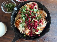 Sweet Potato Tian with Maple-Tahini Drizzle Recipe