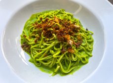 Miso-Spinach Pesto Pasta with Lemony Breadcrumbs Recipe