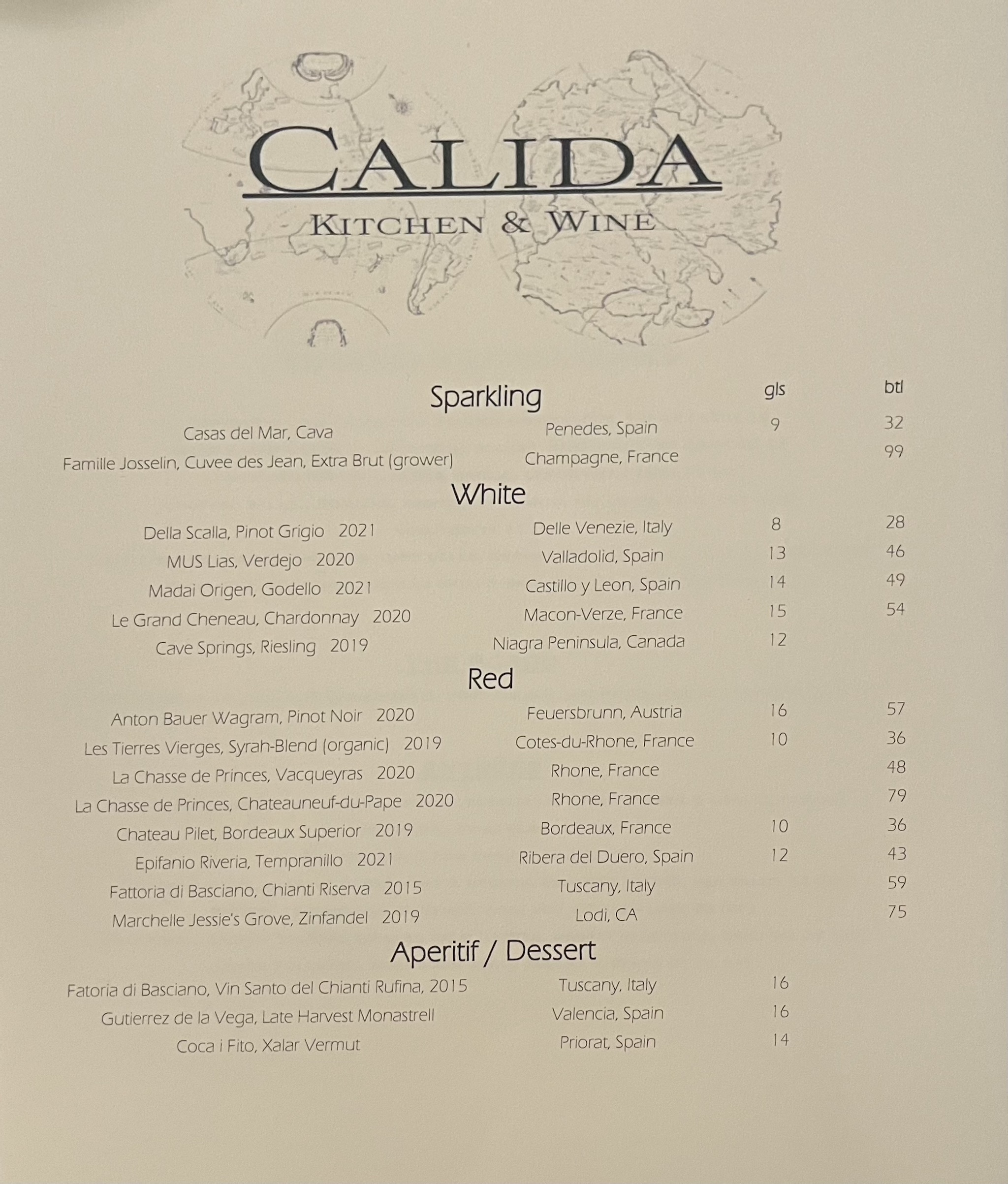 Calida, a new restaurant and wine bar with a global focus, opens in