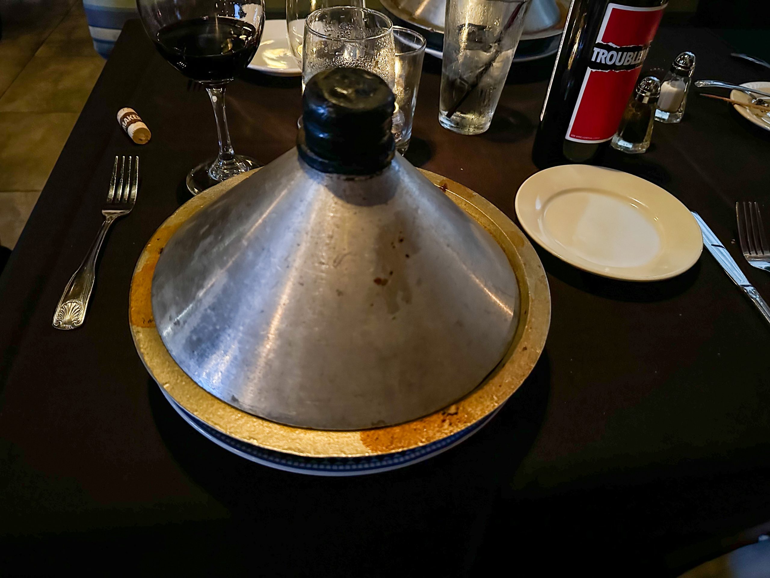 All tagines on the menu are served in a traditional tagine