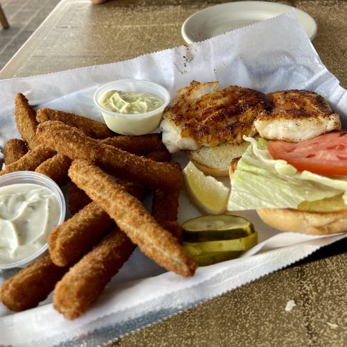 Grouper Sandwich with Zucchini Fries