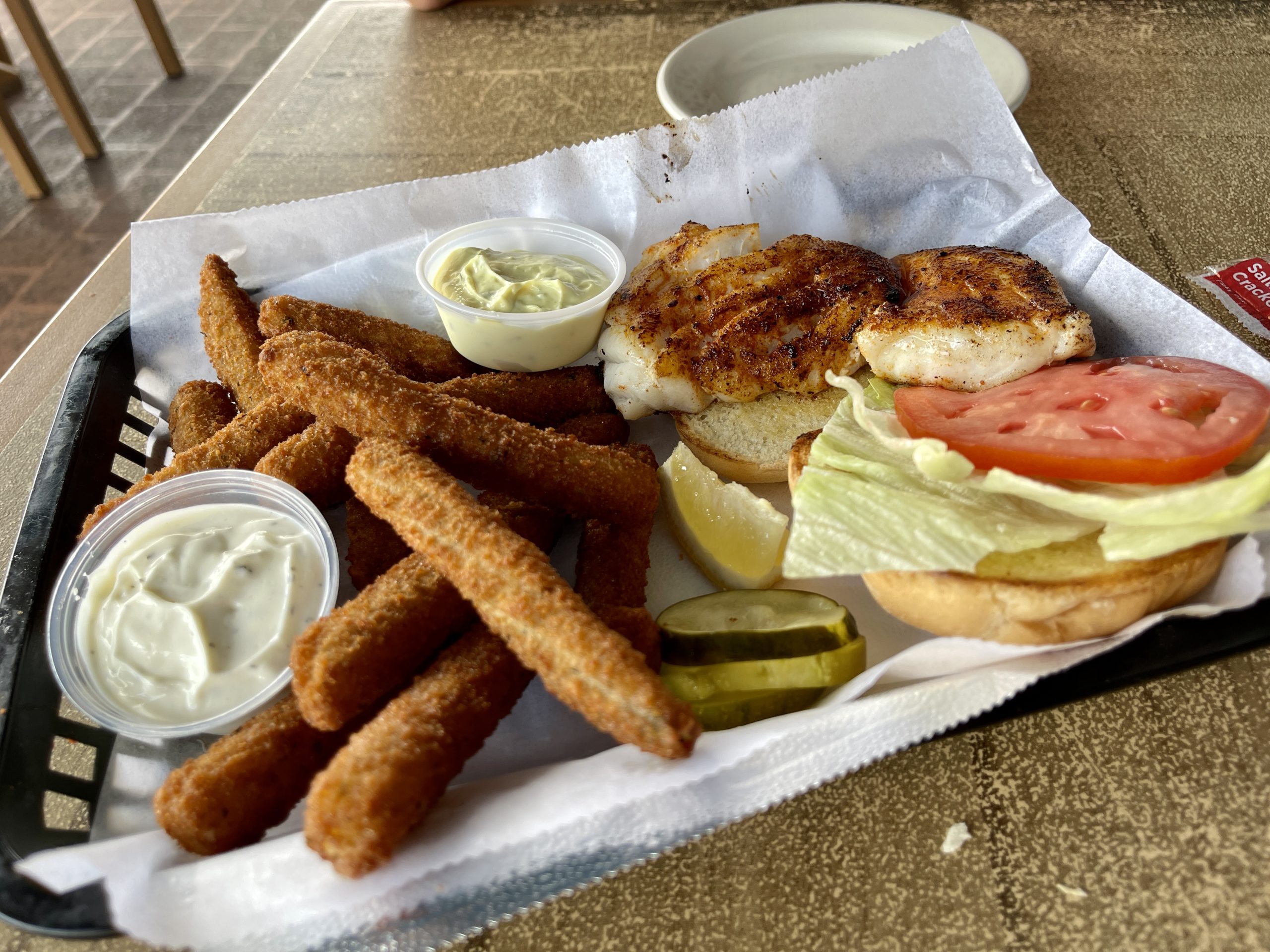 Grouper Sandwich with Zucchini Fries