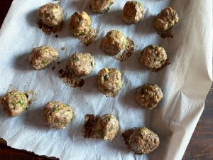 Meatballs after baking in the oven