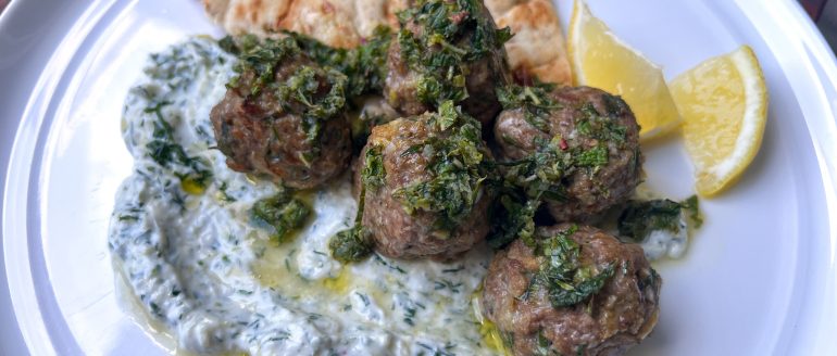Lamb Meatballs with Tzatziki & Mint Gremolata Recipe