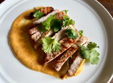 Pork Chops with Charred Jalapeño & Peach Puree Recipe