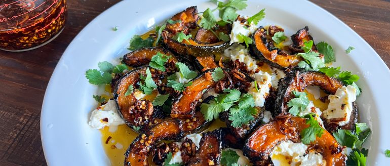 Miso-Maple Glazed Squash with Burrata & Chili Crisp Recipe