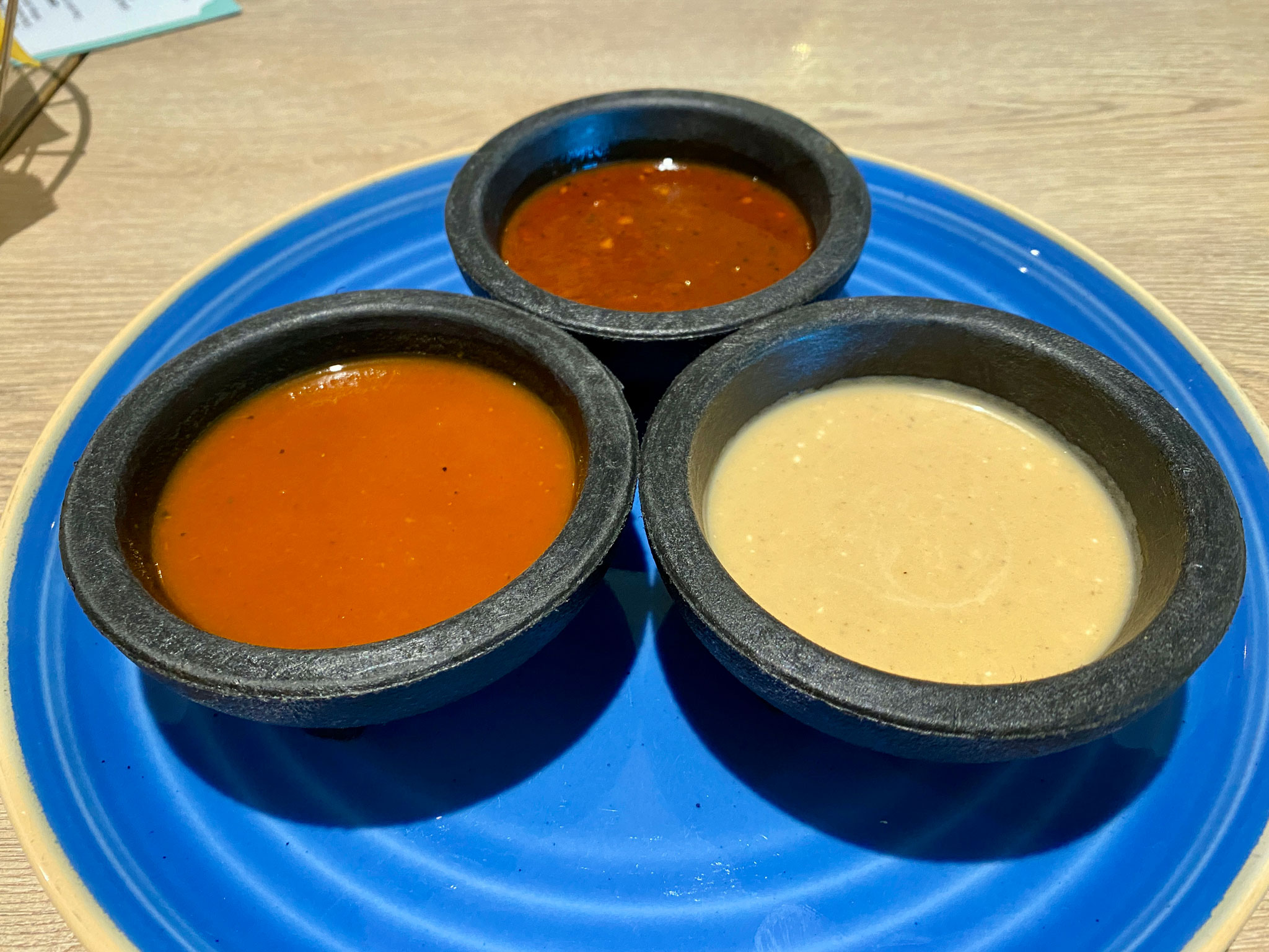 Enchilada Sauce (L) Salsa Ajo (C) El Jeffe (R)