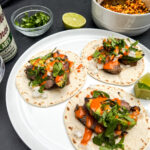 Grilled steak and avocado tacos