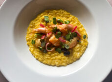 Fresh Corn Polenta with Pickled Shrimp Recipe