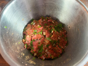 Kofta mixture before chilling in the fridge