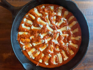 Stuffed rigatoni raedy to hit the oven