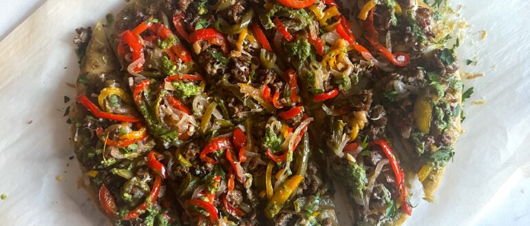 Sausage, Pesto & Peperonata Flatbread Recipe