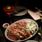 The singular larger offering has been, for the last two iterations of the menu, a steak. This 16 oz. Wagyu Ribeye was not only a treat, but matched the Persephone drink to make for a great photo.
