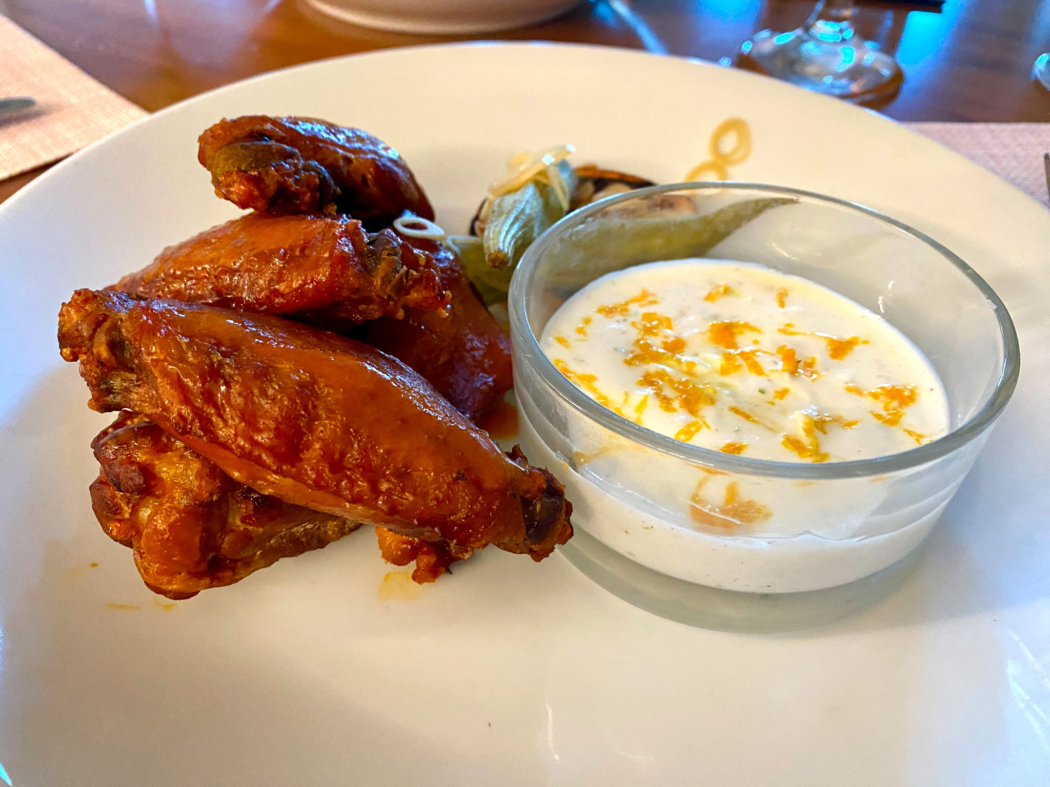 Smoked Chicken Wings with Lime Yogurt and Pickled Okra